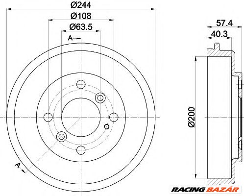 TEXTAR 94031900 - fékdob FORD FORD AUSTRALIA 1. kép