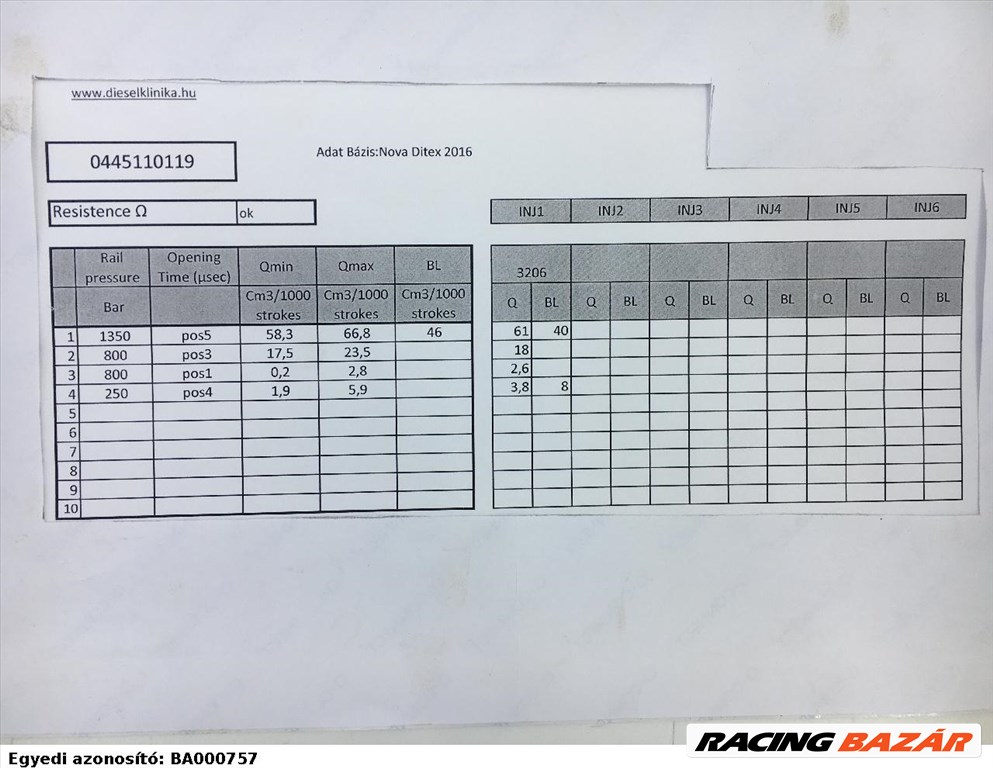 Dízel porlasztó 1.9 jtd FIAT MAREA 00399 5. kép