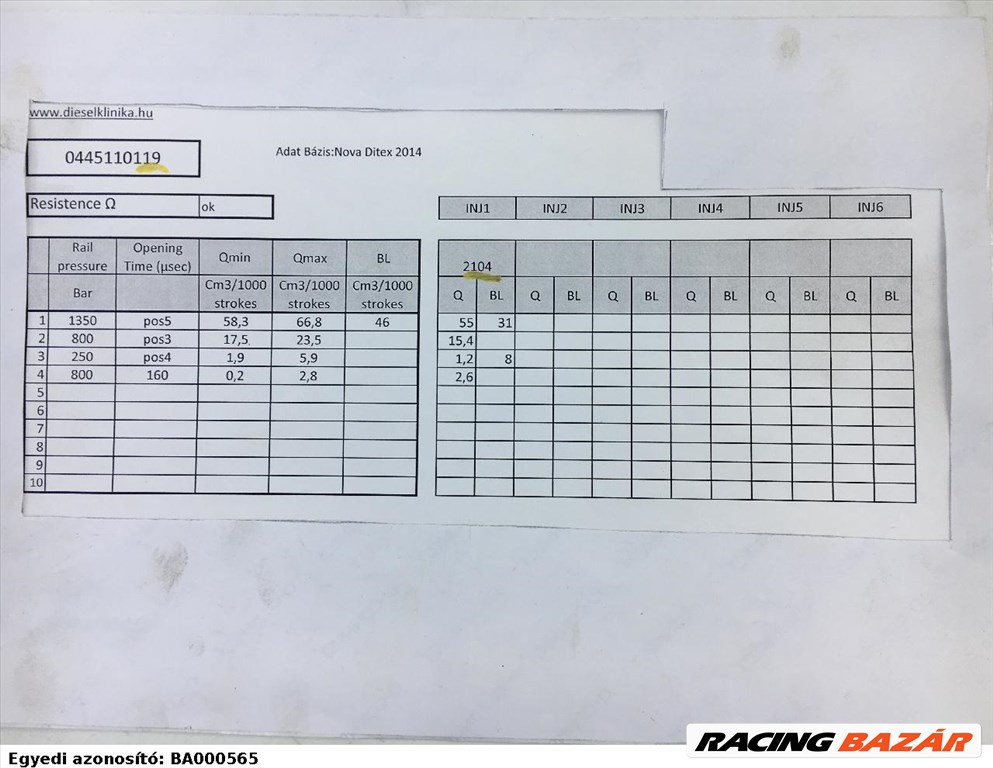 Dízel porlasztó 1.9 jtd FIAT MAREA 00399 12. kép