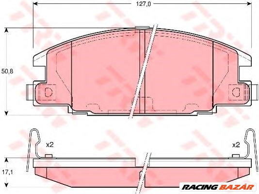 TRW GDB3161 - fékbetét ISUZU OPEL 1. kép
