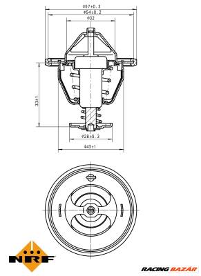 NRF 725131 - termosztát, hűtőfolyadék MITSUBISHI NISSAN