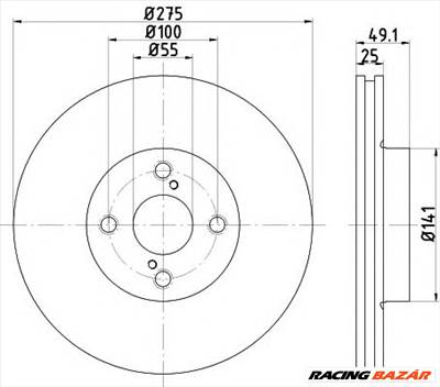 TEXTAR 92126003 - féktárcsa TOYOTA