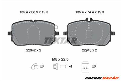 TEXTAR 2294201 - fékbetétkészlet, tárcsafék MERCEDES-BENZ MERCEDES-BENZ (BBDC)