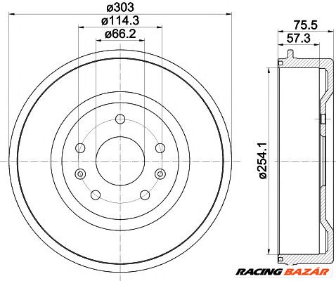 TEXTAR 94032800 - fékdob LAND ROVER 1. kép