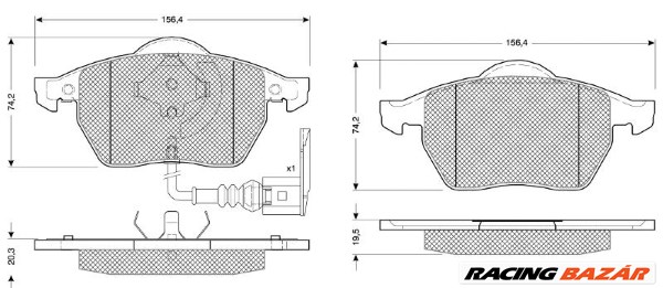 MTR MT525 - fékbetétkészlet, tárcsafék AUDI SEAT SKODA VW 1. kép