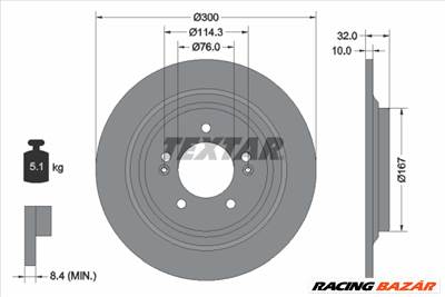 TEXTAR 92332703 - féktárcsa HYUNDAI KIA KIA (DYK)
