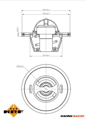 NRF 725135 - termosztát, hűtőfolyadék ISUZU LAND ROVER NISSAN OPEL RENAULT VAUXHALL