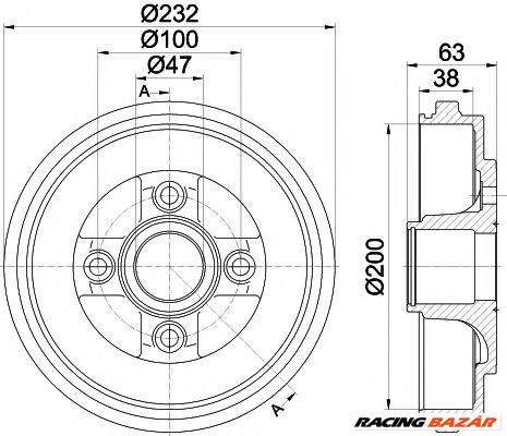 TEXTAR 94033200 - fékdob OPEL SUZUKI VAUXHALL 1. kép