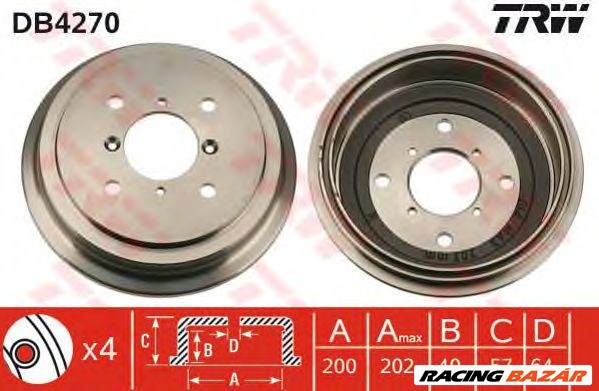 TRW DB4270 - fékdob SUBARU SUZUKI SUZUKI (CHANGAN) 1. kép