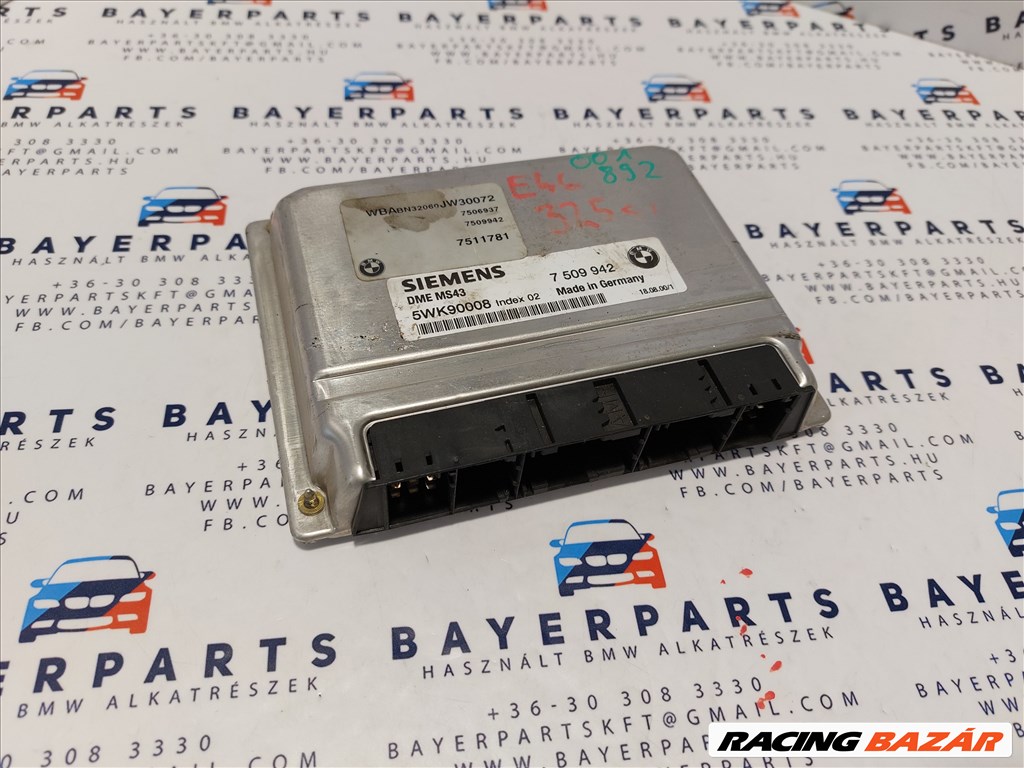 BMW E46 325i manuális M54B25 ECU computer motorvezérlő indító (001892) 7509942 1. kép