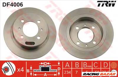 TRW DF4006 - féktárcsa NISSAN