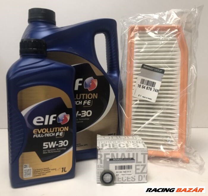 Dacia Sandero II 1.5dci gyári új olajcsere csomag Elf Evo Full Tech FE 5W30 6L 2012-2019-ig 1. kép