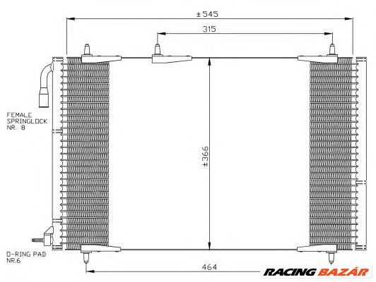 NRF 35836 - klíma kondenzátor PEUGEOT 1. kép