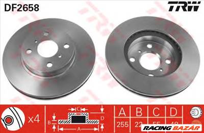 TRW DF2658 - féktárcsa AUDI GREAT WALL HOLDEN RENAULT TOYOTA VW