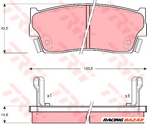 TRW GDB885 - fékbetét GEO SUZUKI 1. kép