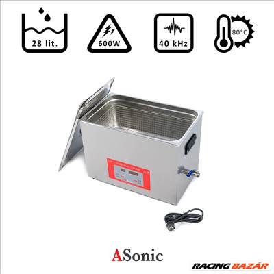 ASonic Ultrahangos tisztító 28l, 600W, 40kHz, 80°C - PRO-300-40H