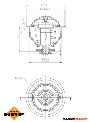 NRF 725140 - termosztát, hűtőfolyadék CITROËN FIAT HYUNDAI LANCIA PEUGEOT RENAULT SUZUKI TOYOTA