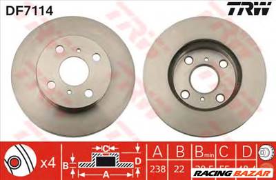 TRW DF7114 - féktárcsa HOLDEN TOYOTA