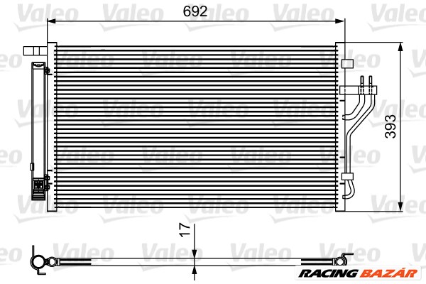 VALEO 814485 - klíma kondenzátor HYUNDAI KIA 1. kép