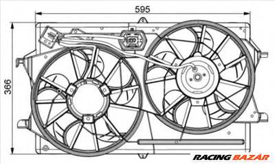 NRF 47061 - hűtőventillátor FORD
