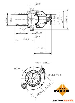 NRF 725035 - termosztát, hűtőfolyadék CITROËN FIAT LANCIA PEUGEOT