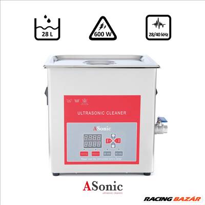 ASonic Ultrahangos tisztító 28l, 600W, 28/40kHz - PRO-300DF