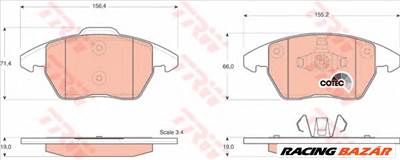 TRW GDB1605 - fékbetét AUDI CITROËN FORD MARUTI PEUGEOT SEAT SKODA VW VW (FAW)