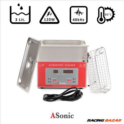 ASonic Ultrahangos tisztító 2,8l, 120W, 40kHz, 80°C - PRO-30-40H