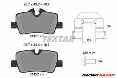 TEXTAR 2142101 - fékbetétkészlet, tárcsafék BMW BMW (BRILLIANCE)