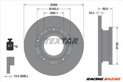 TEXTAR 93260703 - féktárcsa FORD FORD AUSTRALIA