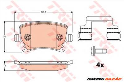 TRW GDB2083 - fékbetét SEAT SKODA VW