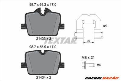 TEXTAR 2143301 - fékbetétkészlet, tárcsafék BMW BMW (BRILLIANCE) TOYOTA