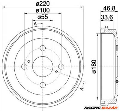 TEXTAR 94036400 - fékdob DAIHATSU PERODUA SUBARU TOYOTA