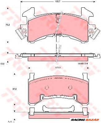 TRW GDB1272 - fékbetét BUICK CADILLAC CHEVROLET GMC PONTIAC