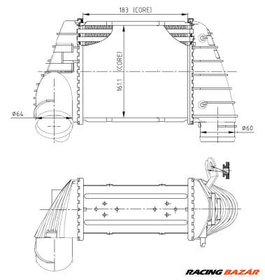NRF 309040 - töltőlevegő-hűtő AUDI SEAT