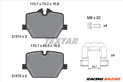 TEXTAR 2147401 - fékbetétkészlet, tárcsafék BMW BMW (BRILLIANCE) TOYOTA