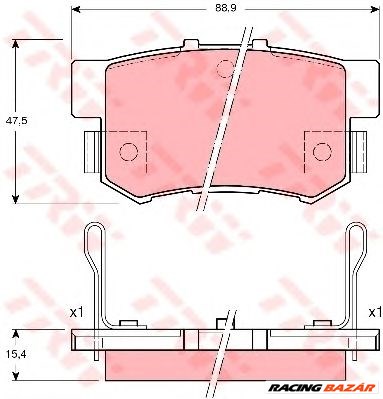 TRW GDB3191 - fékbetét ACURA BYD HONDA HONDA (GAC) SUZUKI (CHANGAN) 1. kép