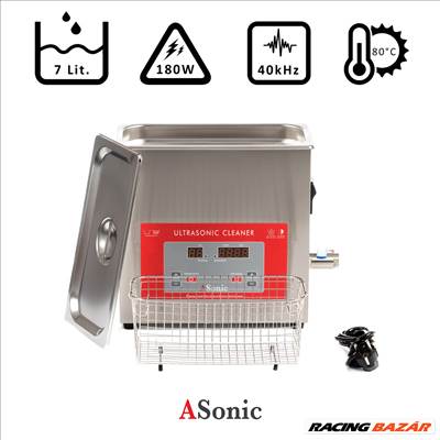 ASonic Ultrahangos tisztító 6,4l, 180W, 40kHz, 80°C - PRO-70-40H