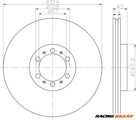 TEXTAR 92144803 - féktárcsa MITSUBISHI MITSUBISHI (BJC) PEUGEOT 1. kép