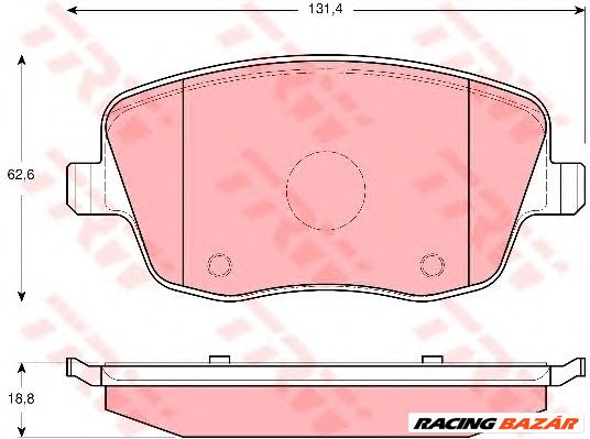 TRW GDB1414 - fékbetét SEAT SKODA VW 1. kép