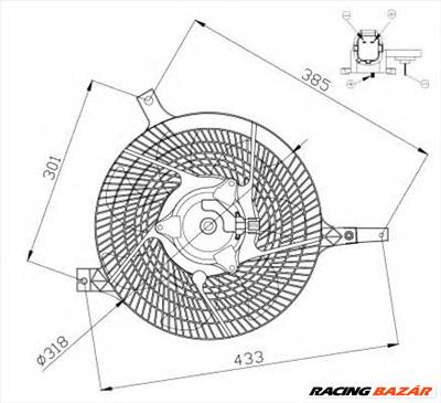 NRF 47572 - hűtőventillátor NISSAN