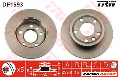 TRW DF1593 - féktárcsa VW
