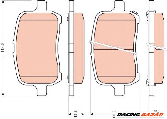 TRW GDB1755 - fékbetét CHEVROLET OPEL PONTIAC 1. kép