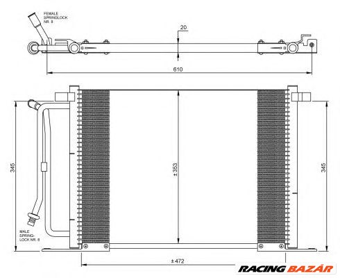 NRF 35250 - klíma kondenzátor FORD MAZDA 1. kép