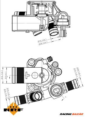 NRF 725051 - termosztát, hűtőfolyadék NISSAN OPEL RENAULT VAUXHALL