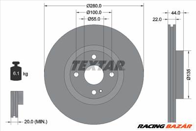 TEXTAR 92301503 - féktárcsa ABARTH FIAT MAZDA