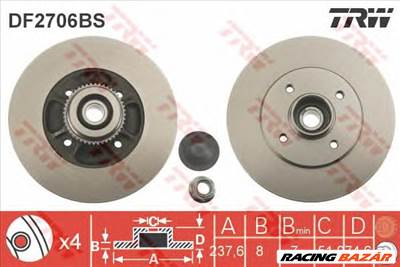 TRW DF2706BS - féktárcsa RENAULT