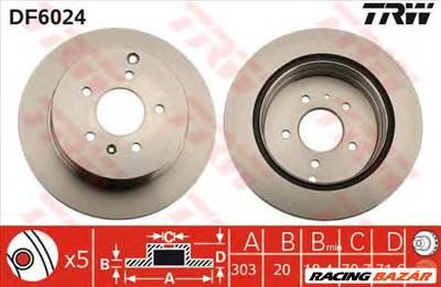 TRW DF6024 - féktárcsa CHEVROLET CHEVROLET (SGM) HOLDEN OPEL PONTIAC VAUXHALL