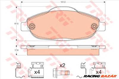 TRW GDB1761 - fékbetét PEUGEOT