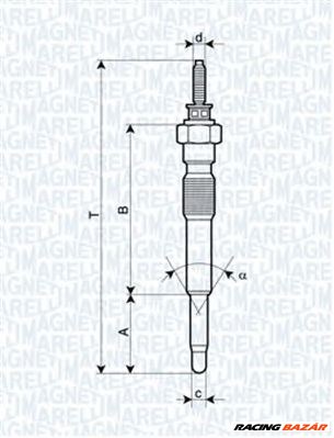 MAGNETI MARELLI 062900068304 - izzítógyertya TOYOTA 1. kép